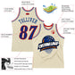 Custom Cream Royal Red-White Authentic Throwback Basketball Jersey Limited