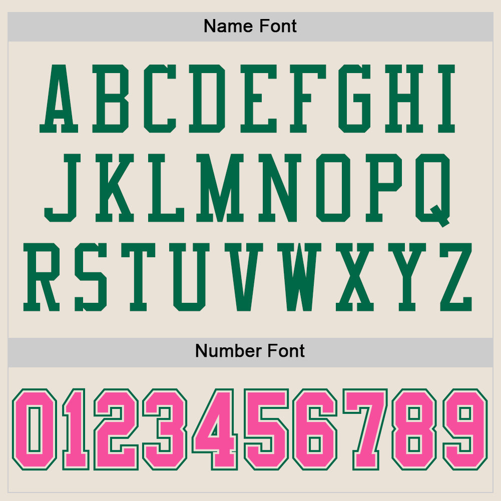 Custom Cream Pink-Kelly Green Mesh Authentic Football Jersey Limited