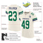 Custom Cream Kelly Green-Navy Mesh Authentic Football Jersey Limited