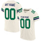 Custom Cream Kelly Green-Navy Mesh Authentic Football Jersey Limited