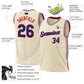 Custom Cream Royal-Red Authentic Throwback Basketball Jersey Limited