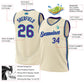 Custom Cream Purple Teal-Black Authentic Throwback Basketball Jersey Limited