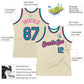 Custom Cream Teal Black-Pink Authentic Throwback Basketball Jersey Limited