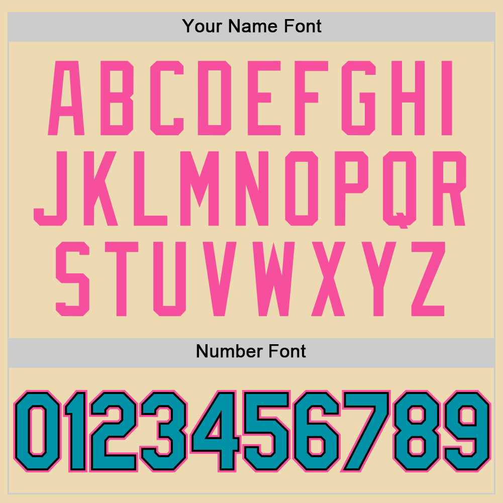 Custom Cream Teal Black-Pink Authentic Throwback Basketball Jersey Limited