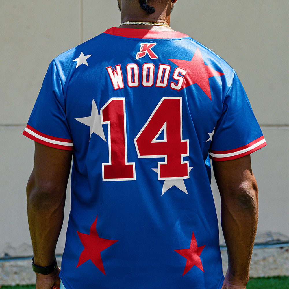 Custom Royal Red Personalized Star Graffiti Pattern Authentic Two-Button Baseball Jersey Limited