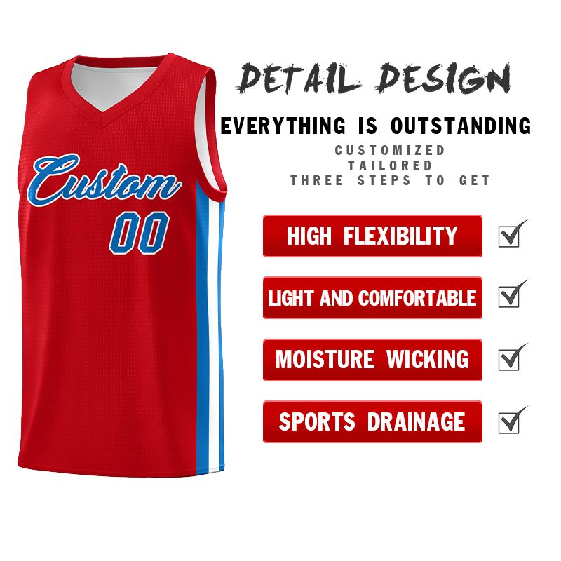 Custom Red Blue-White Classic Sets Sports Uniform Basketball Jersey Limited