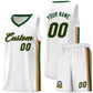 Custom White Green-Old Gold Classic Sets Sports Uniform Basketball Jersey