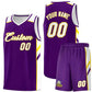 Custom Purple White-Yellow Classic Sets Sports Uniform Basketball Jersey