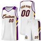 Custom White Purple-Yellow Classic Sets Sports Uniform Basketball Jersey