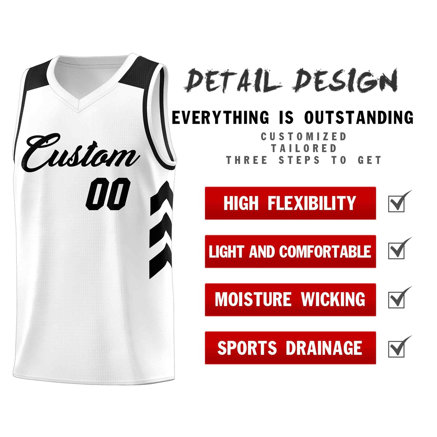 Custom White Black Classic Sets Sports Uniform Basketball Jersey Limited