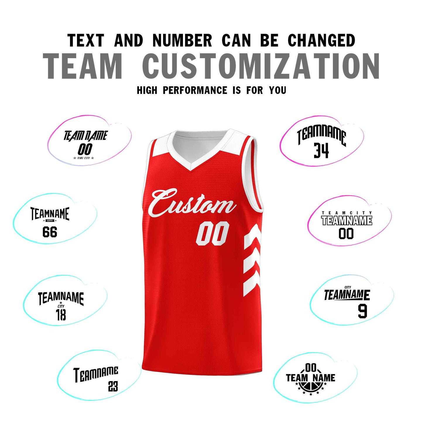 Custom Red White Classic Sets Sports Uniform Basketball Jersey Limited