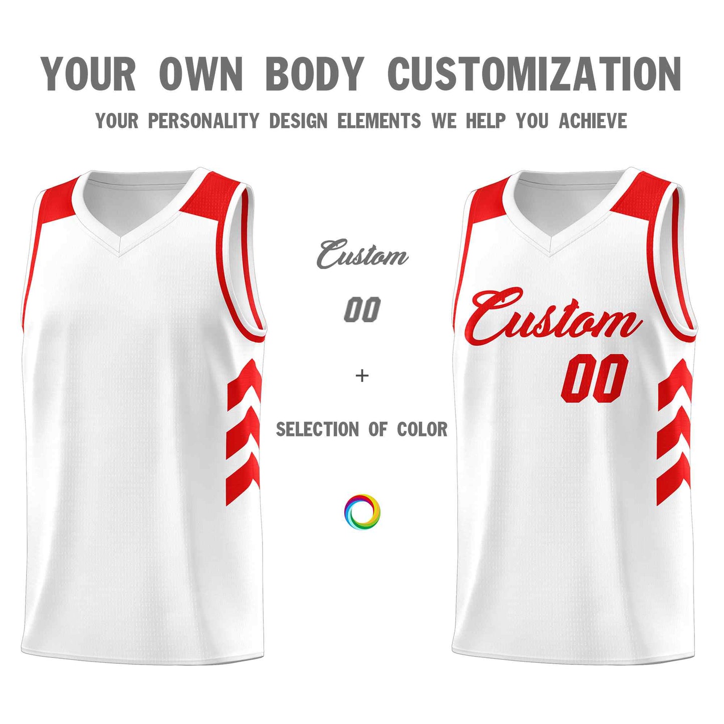 Custom White Red Classic Sets Sports Uniform Basketball Jersey Limited