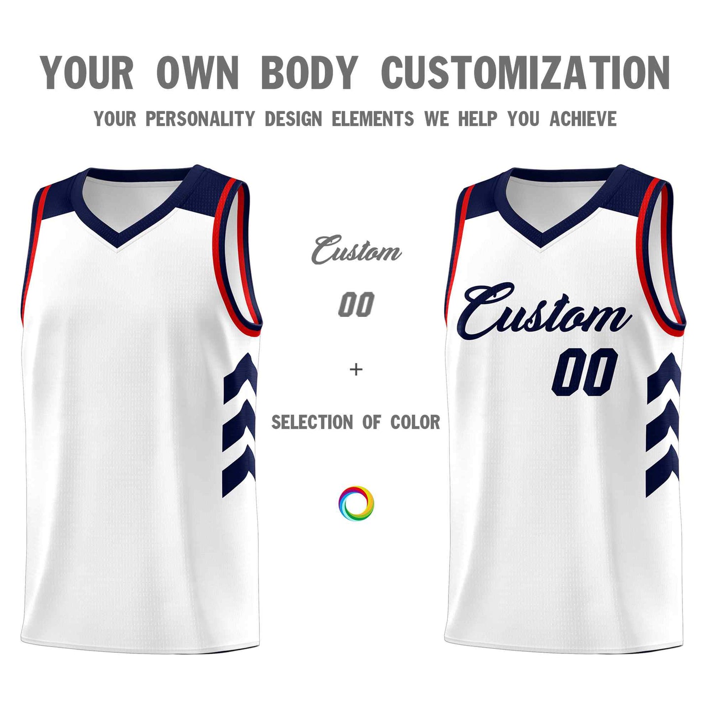 Custom White Navy Classic Sets Sports Uniform Basketball Jersey Limited