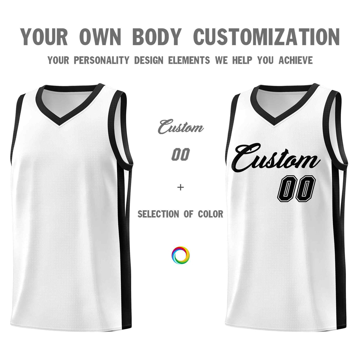 Custom White Black Classic Sets Sports Uniform Basketball Jersey Limited