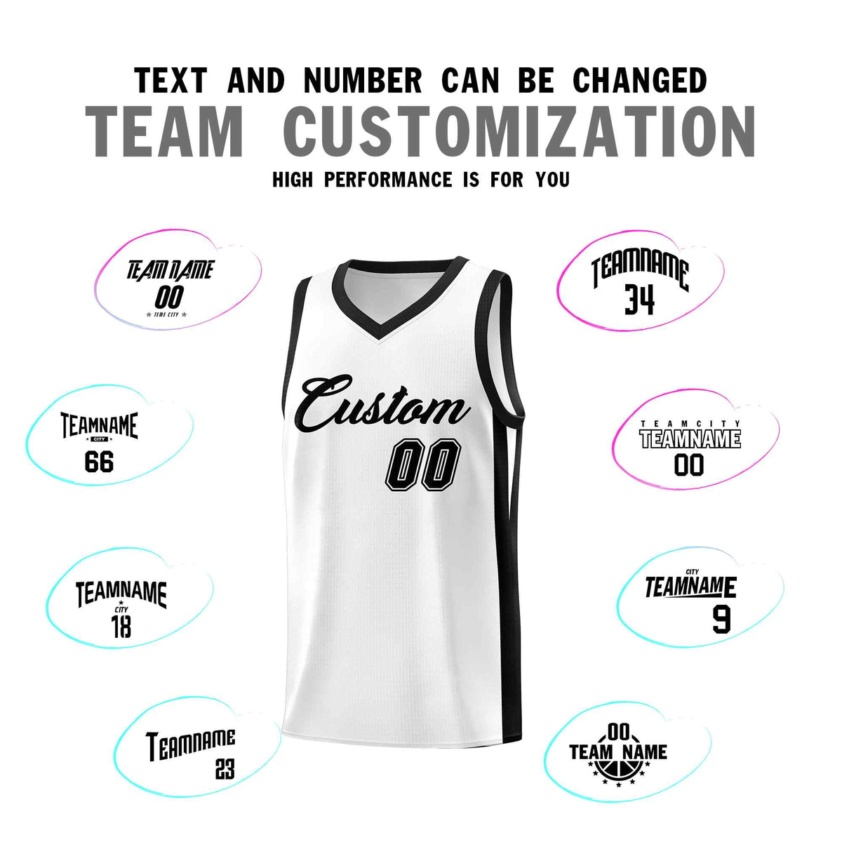 Custom White Black Classic Sets Sports Uniform Basketball Jersey Limited