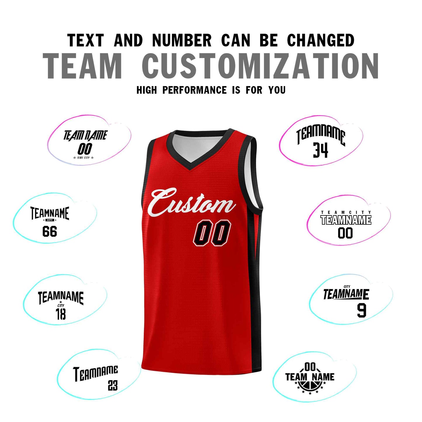 Custom Red White Classic Sets Sports Uniform Basketball Jersey Limited