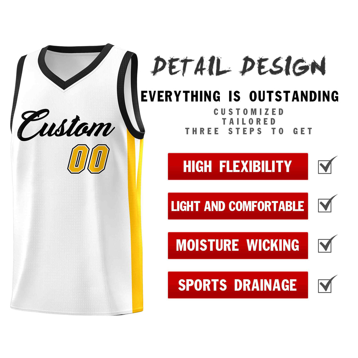 Custom White Black Classic Sets Sports Uniform Basketball Jersey Limited
