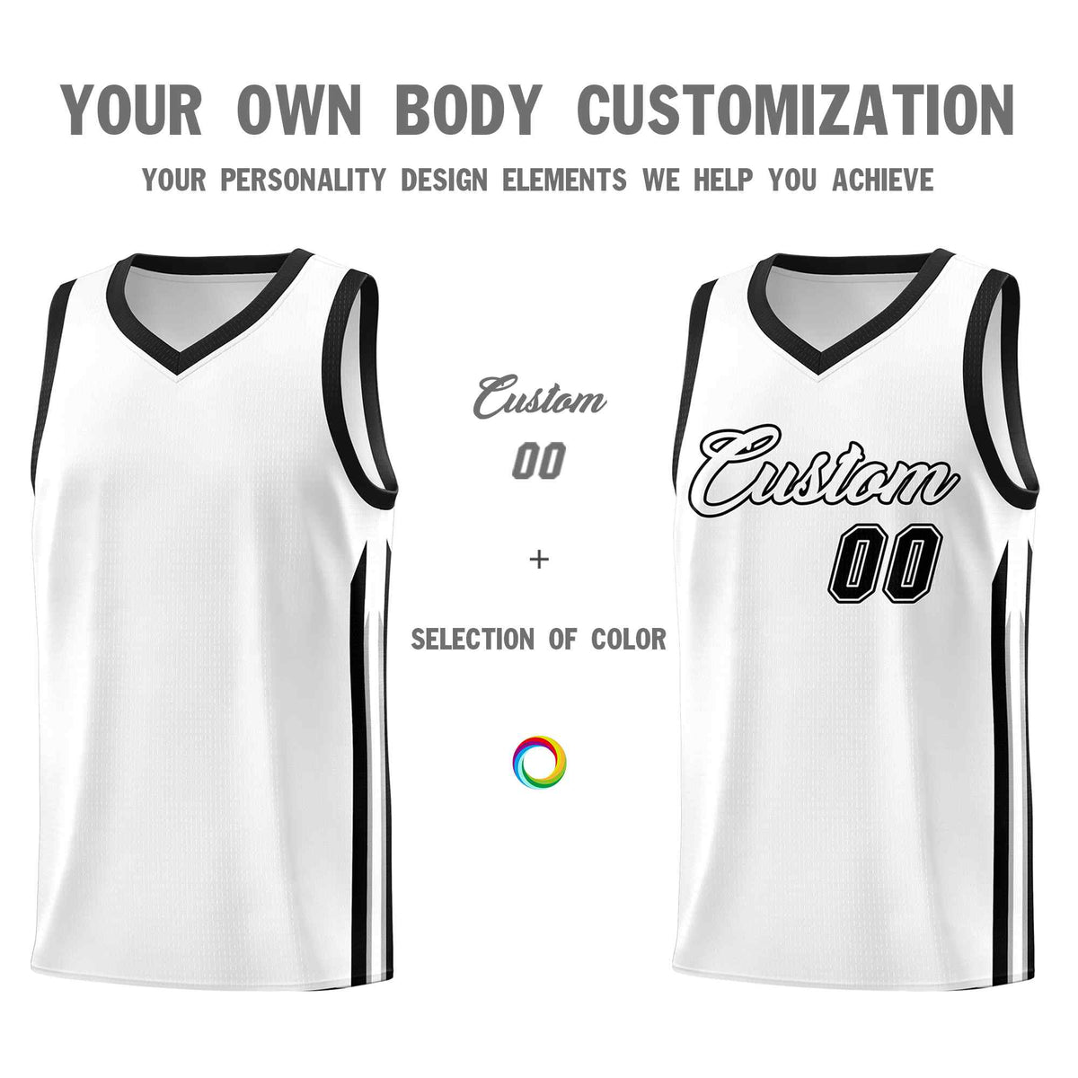 Custom White Black Classic Sets Sports Uniform Basketball Jersey Limited