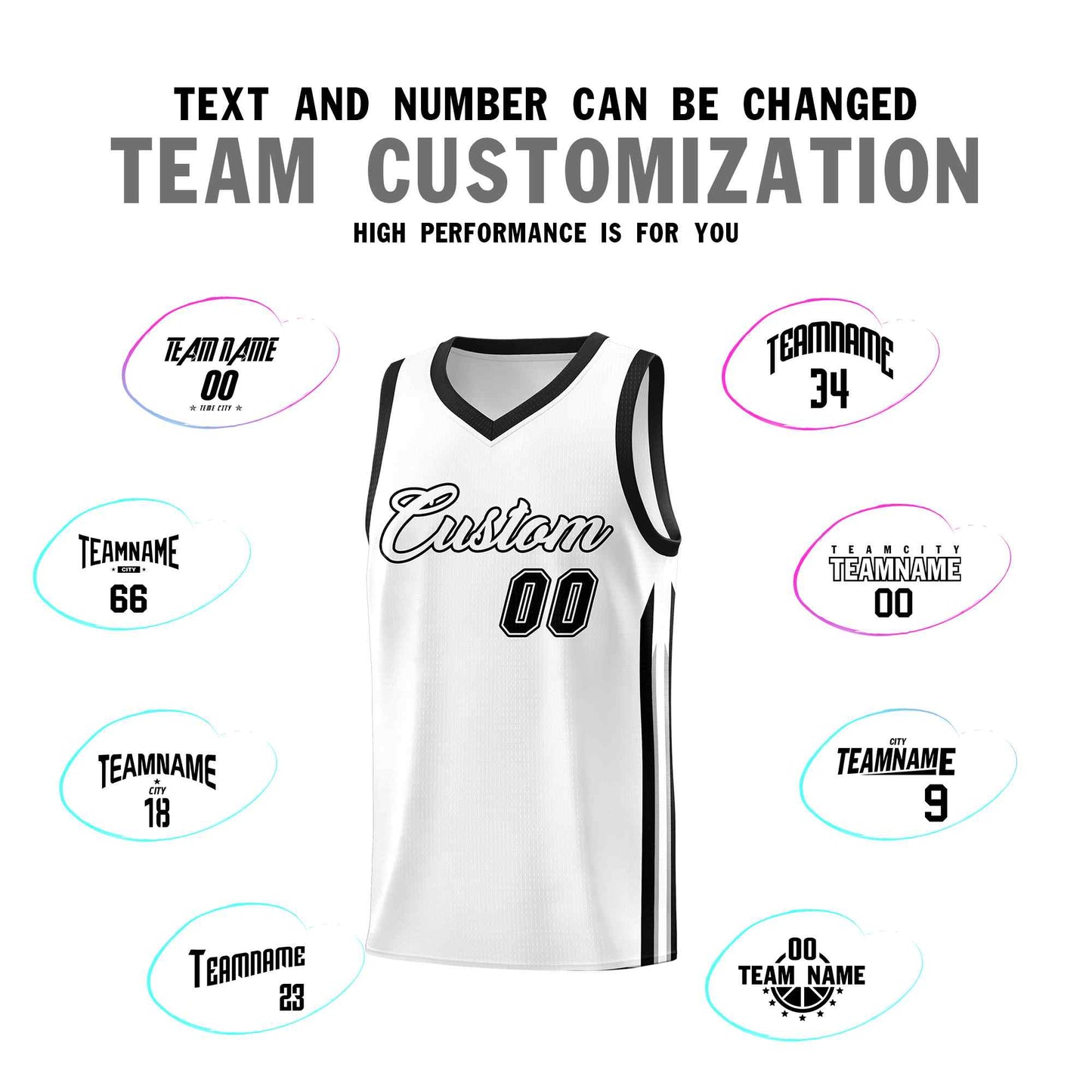 Custom White Black Classic Sets Sports Uniform Basketball Jersey Limited