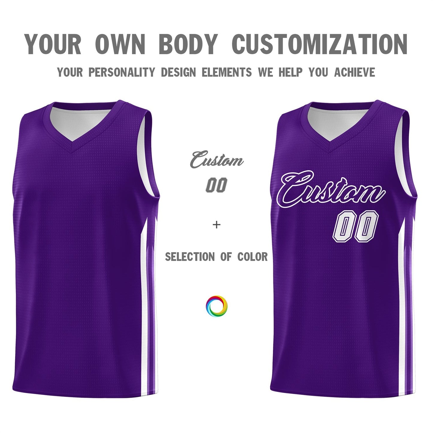 Custom Purple White Classic Tops Fashion Sportwear Basketball Jersey Limited