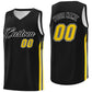 Custom Black Yellow Classic Tops Sport Game Basketball Jersey