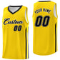 Custom Yellow Black Classic Tops Athletic Casual Basketball Jersey