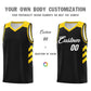 Custom Black White-Yellow Classic Tops Athletic Basketball Jersey Limited