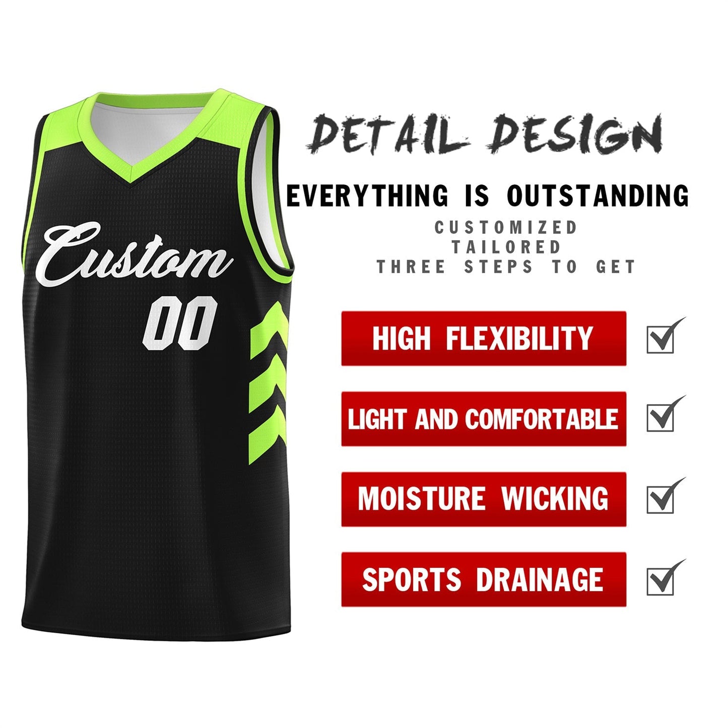Custom Black White-Green Classic Tops Mesh Basketball Jersey Limited