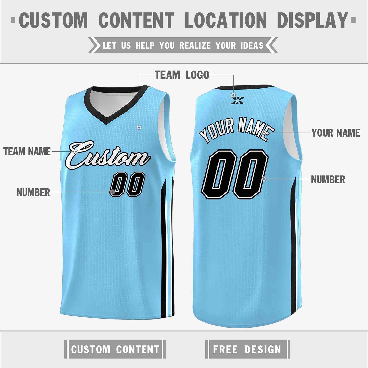 Custom Light Blue White-Classic Tops Mesh Sport Basketball Jersey Limited