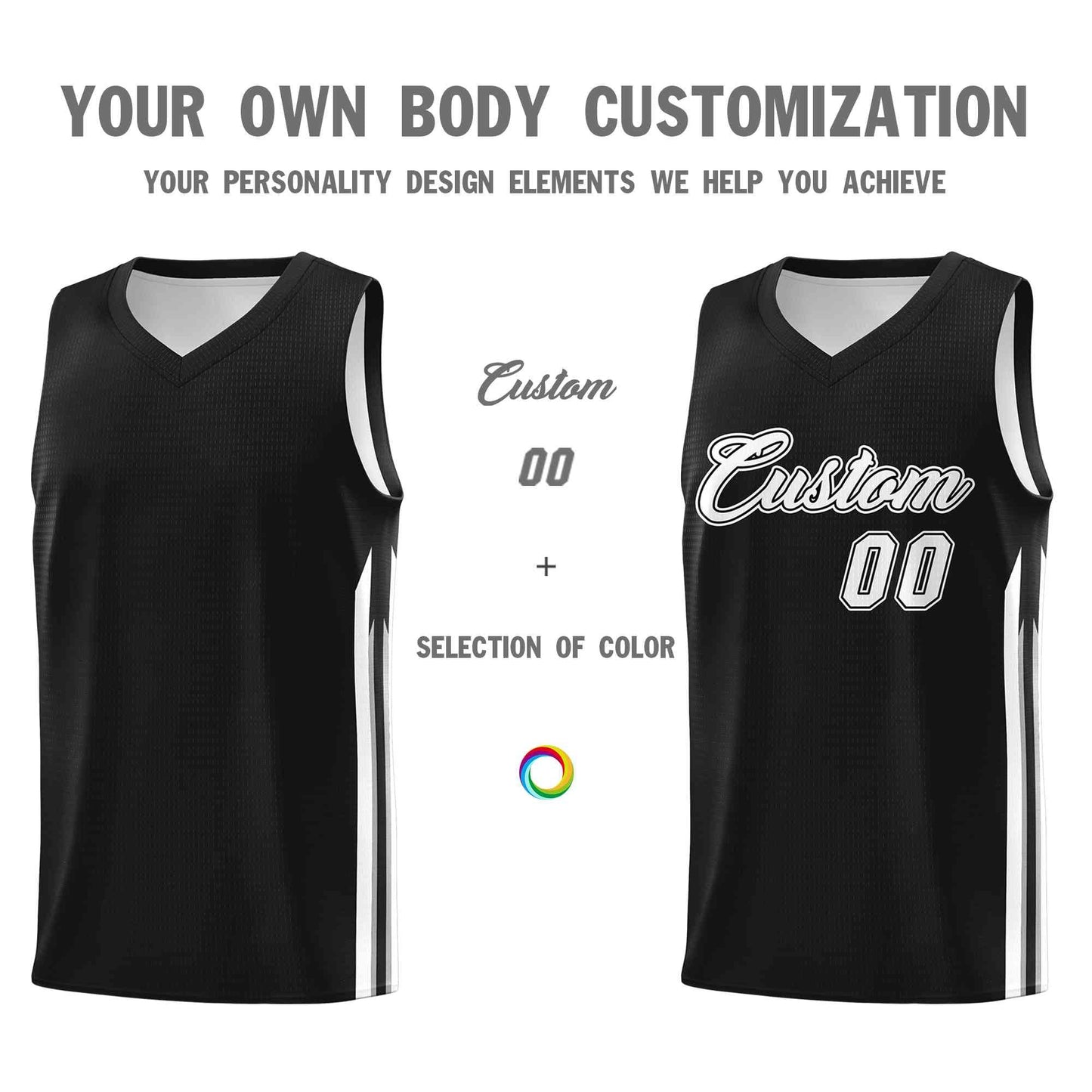 Custom Black White-Classic Tops Mesh Sport Basketball Jersey Limited