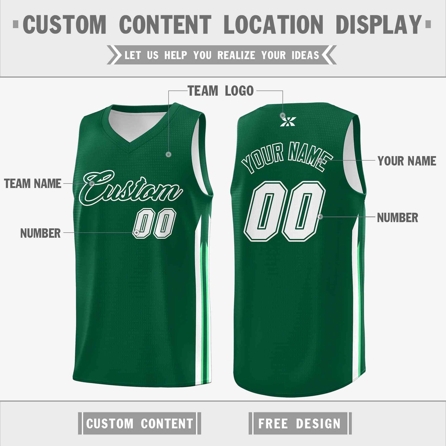 Custom Green White-Classic Tops Mesh Sport Basketball Jersey Limited