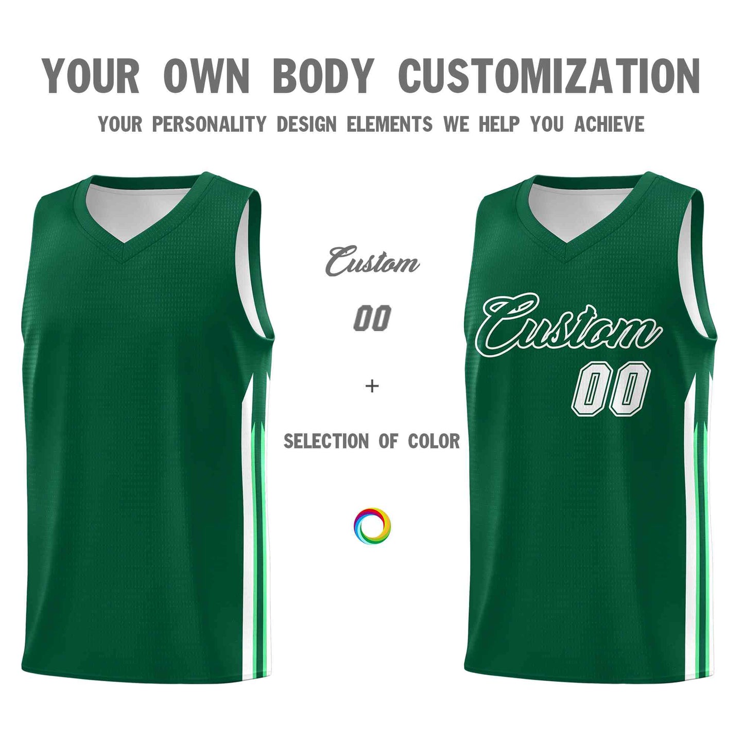 Custom Green White-Classic Tops Mesh Sport Basketball Jersey Limited