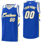 Custom Blue White-Yellow Classic Tops Style Mesh Sport Basketball Jersey