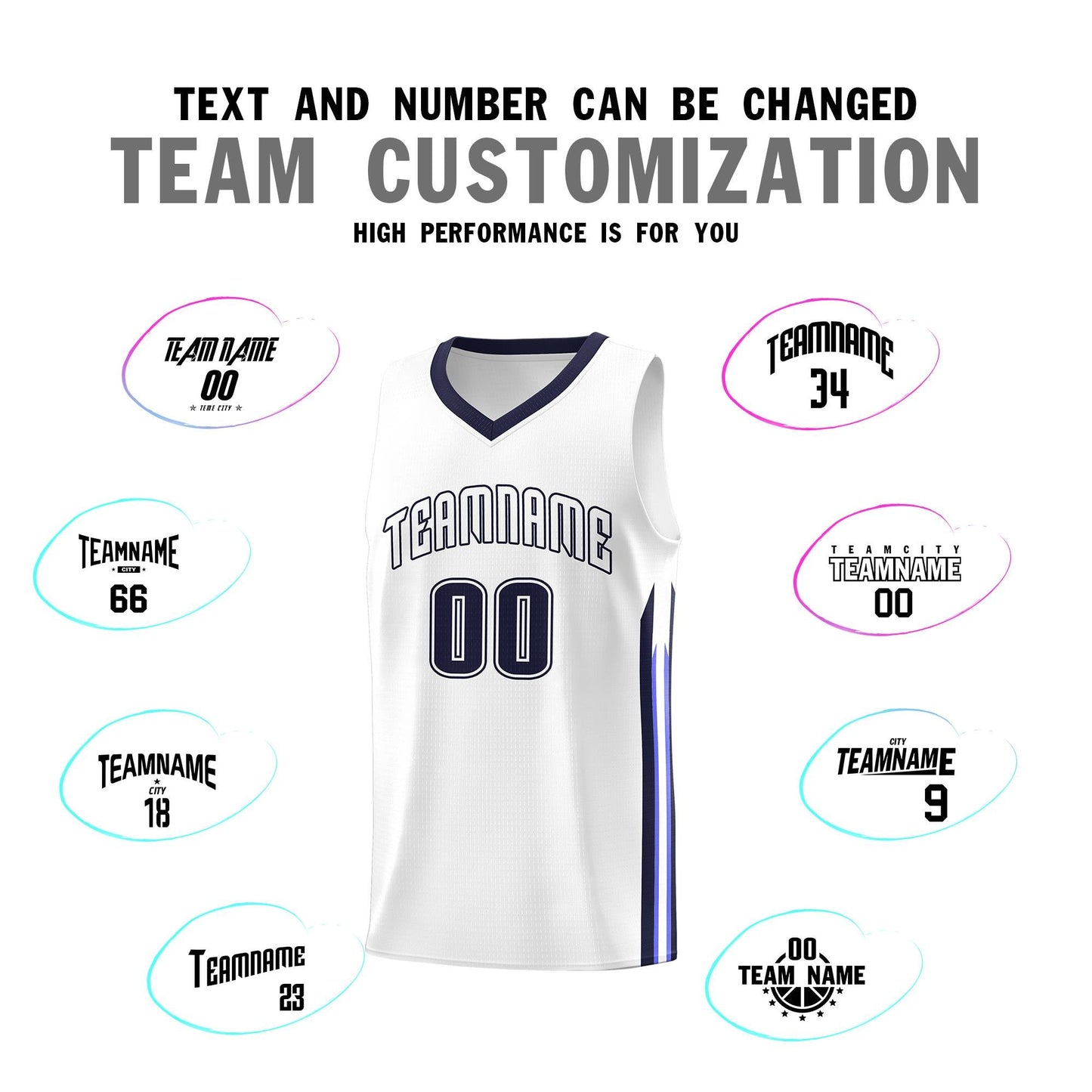 Custom White Navy Classic Sets Sports Uniform Basketball Jersey Limited