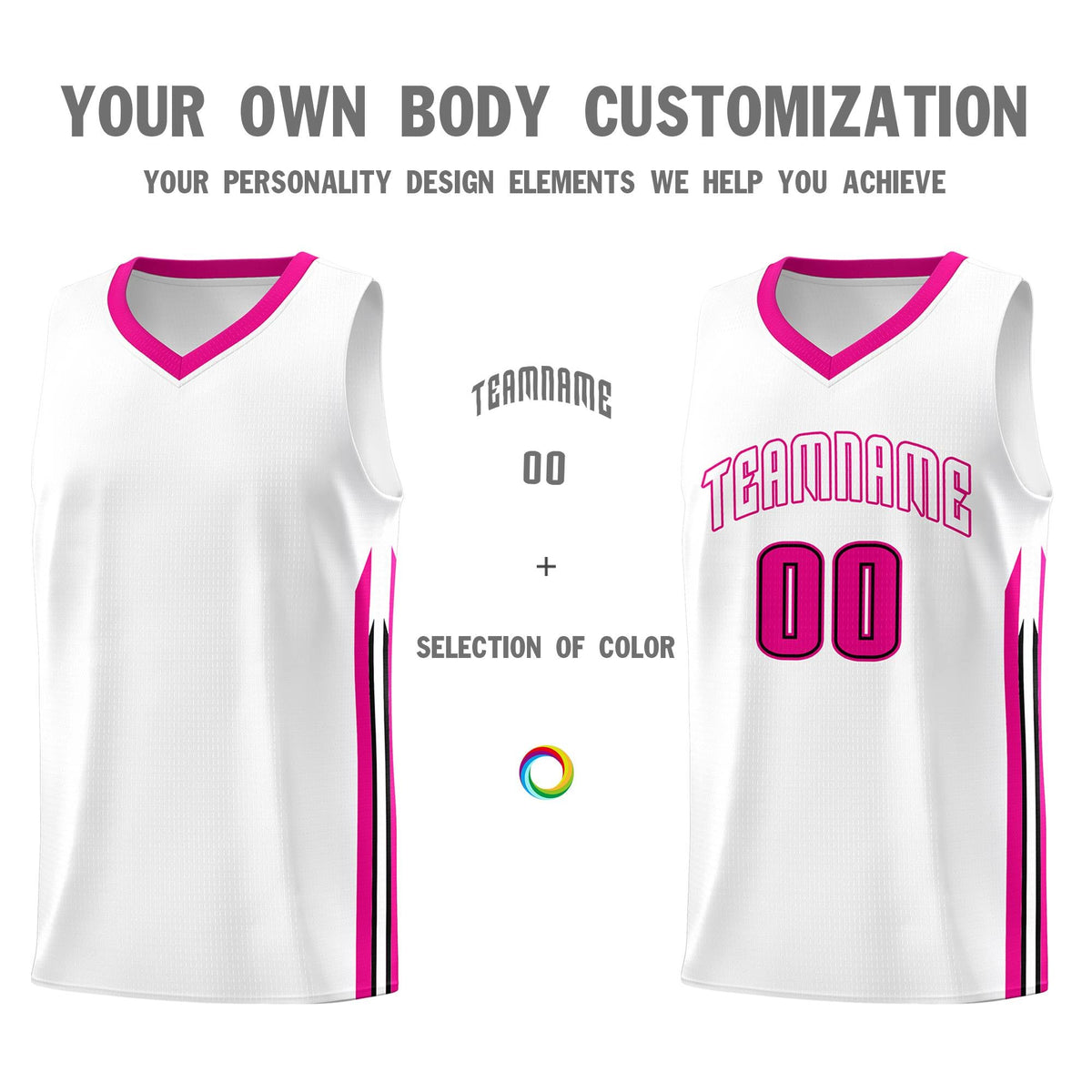 Custom White Pink Classic Sets Sports Uniform Basketball Jersey Limited