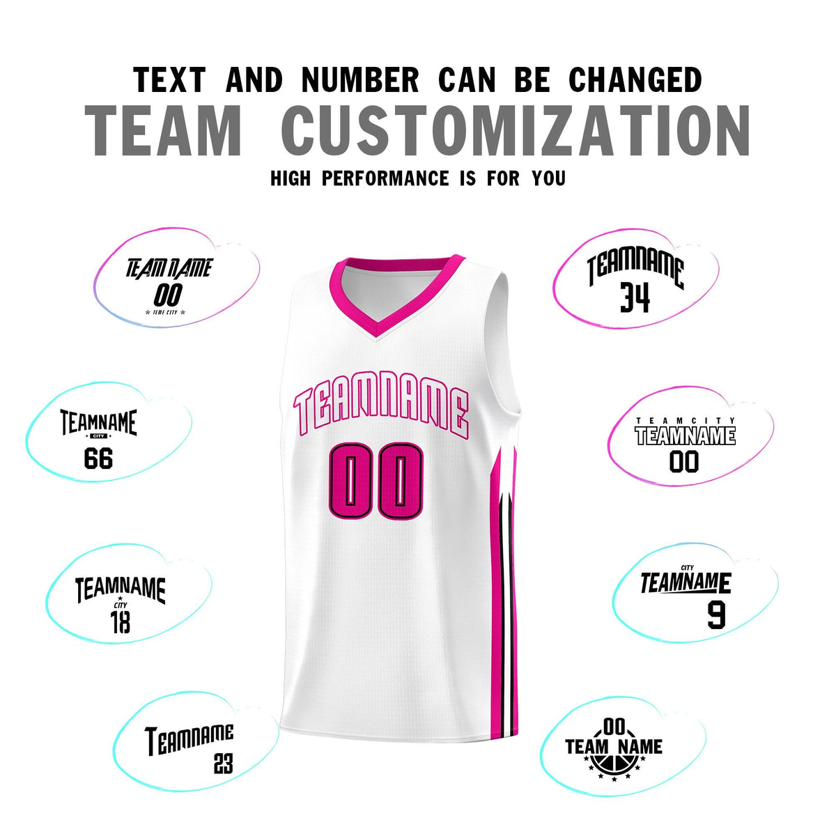 Custom White Pink Classic Sets Sports Uniform Basketball Jersey Limited