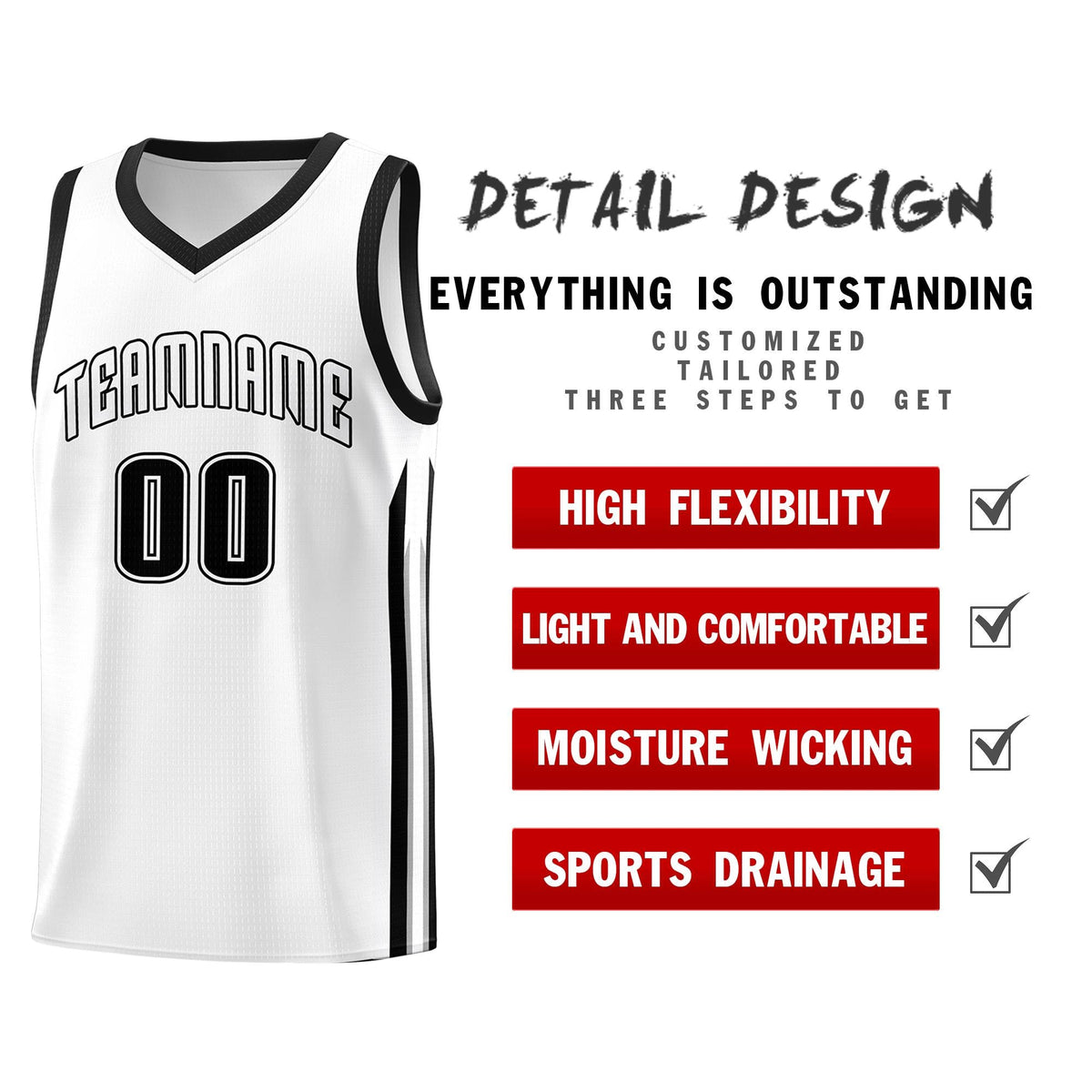 Custom White Black Classic Sets Sports Uniform Basketball Jersey Limited