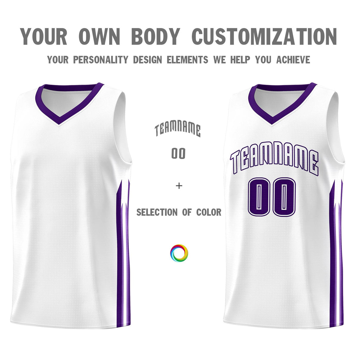 Custom White Purple Classic Sets Sports Uniform Basketball Jersey Limited