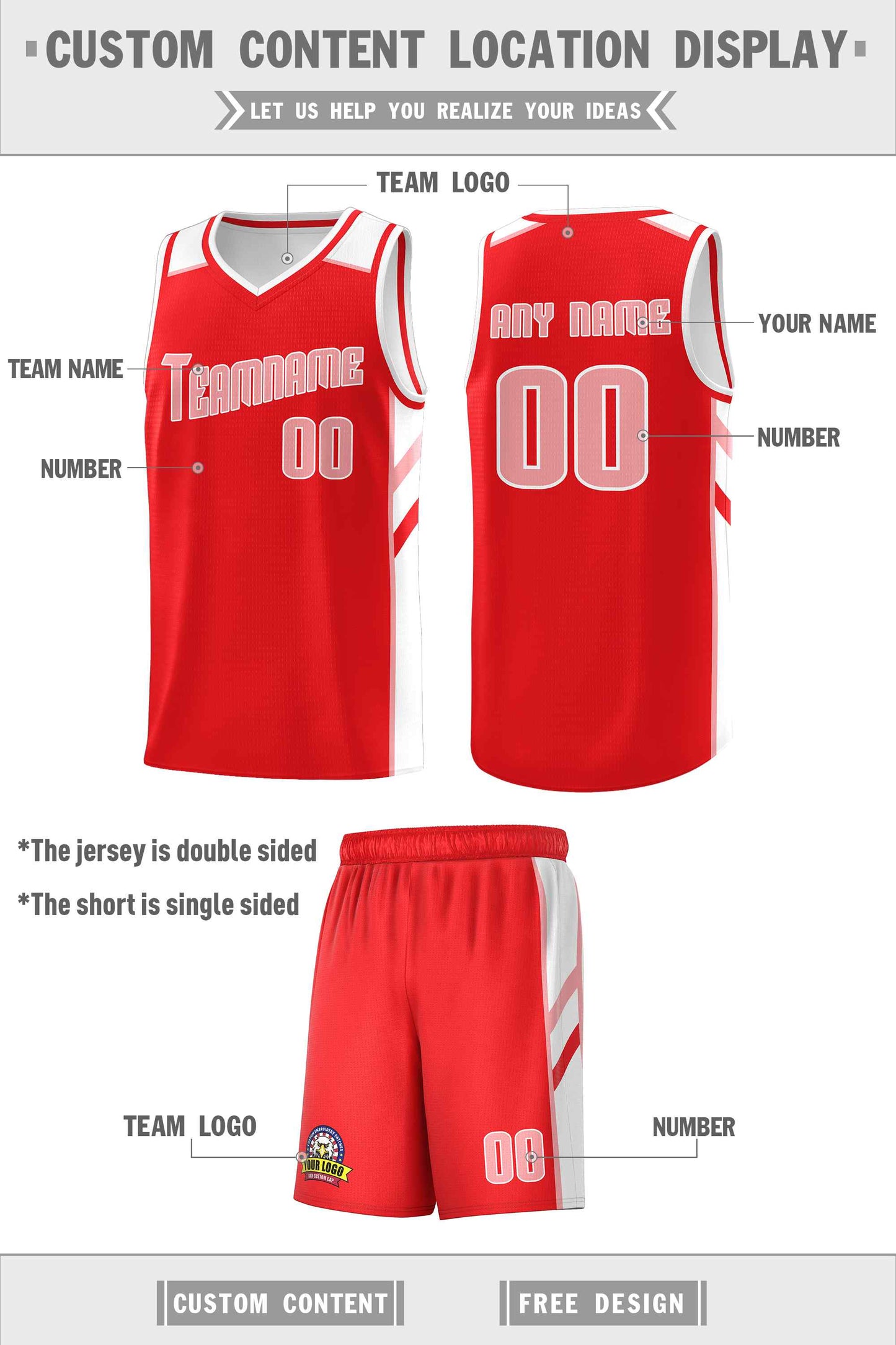 Custom Red Pink-White Classic Sets Sports Uniform Basketball Jersey Limited