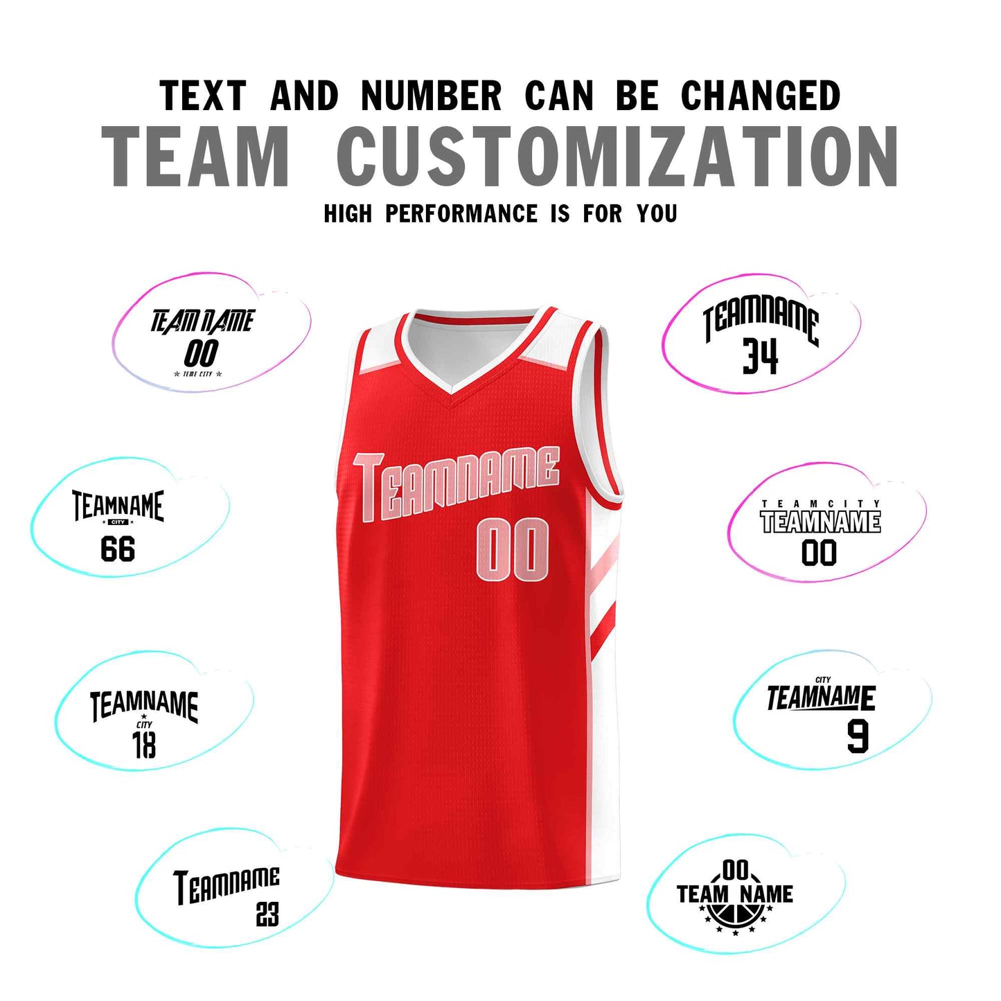 Custom Red Pink-White Classic Sets Sports Uniform Basketball Jersey Limited