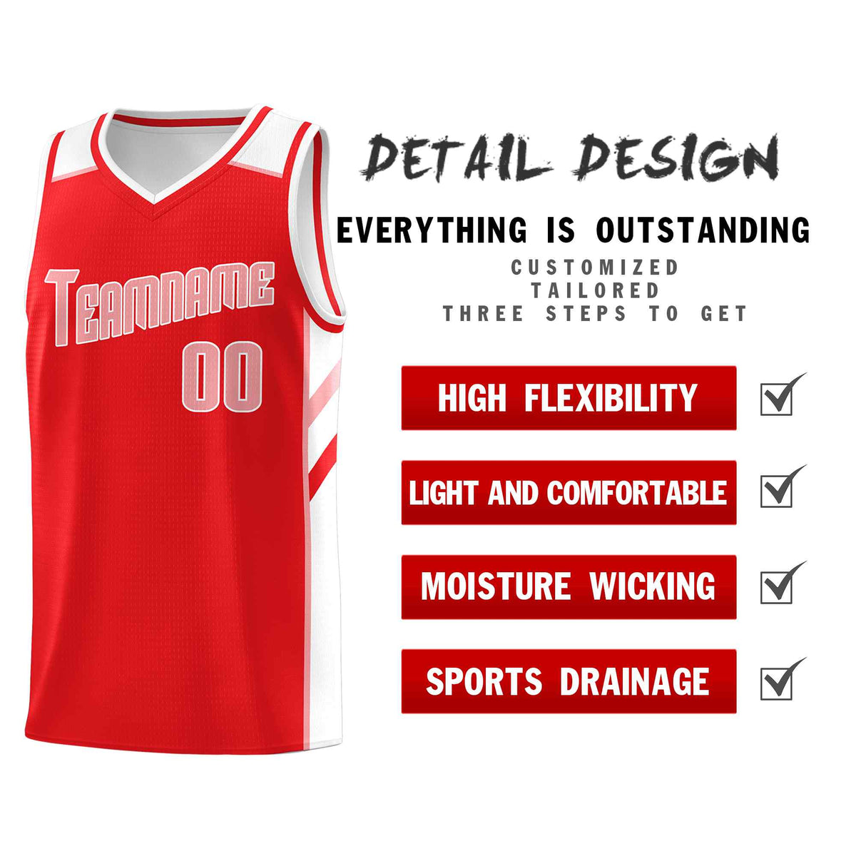 Custom Red Pink-White Classic Sets Sports Uniform Basketball Jersey Limited