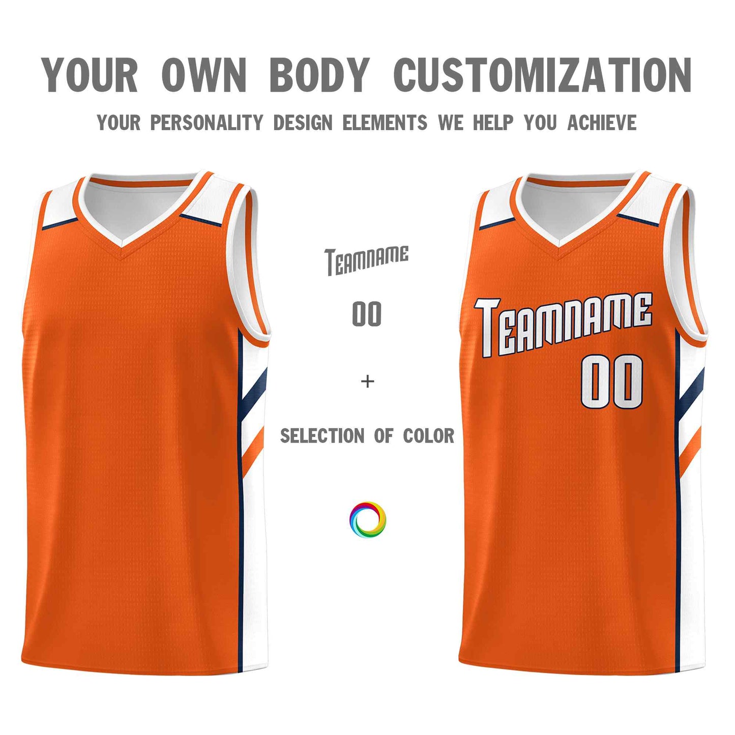 Custom Orange White-Navy Classic Sets Sports Uniform Basketball Jersey Limited