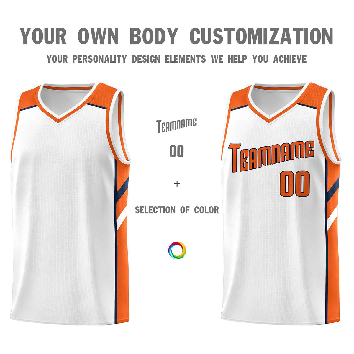 Custom White Orange-Navy Classic Sets Sports Uniform Basketball Jersey Limited