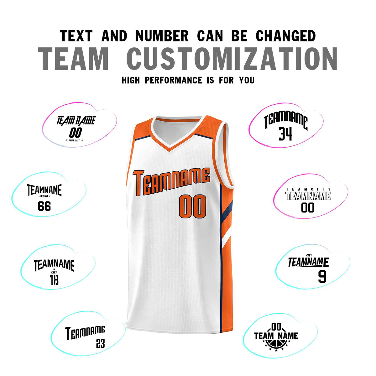 Custom White Orange-Navy Classic Sets Sports Uniform Basketball Jersey Limited