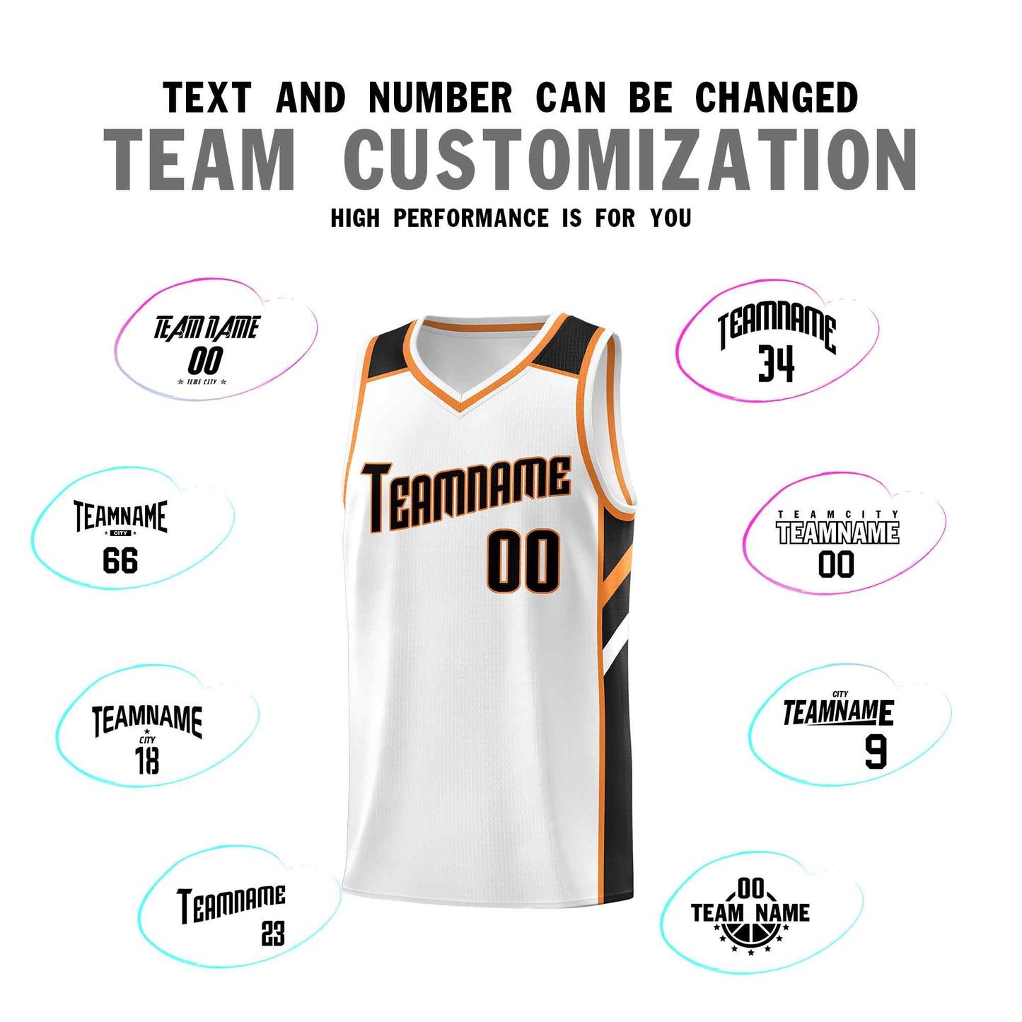 Custom White Black-Orange Classic Sets Sports Uniform Basketball Jersey Limited