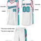 Custom White Aqua-Red Classic Sets Sports Uniform Basketball Jersey Limited