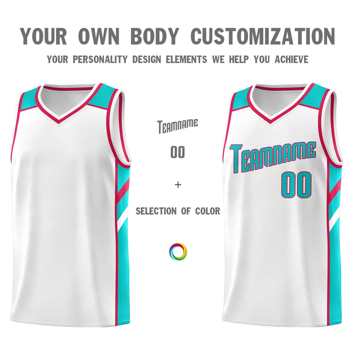 Custom White Aqua-Red Classic Sets Sports Uniform Basketball Jersey Limited
