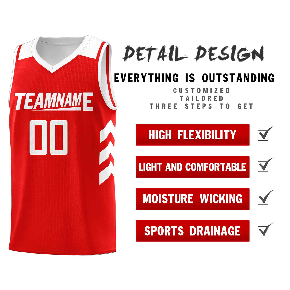 Custom Red White Classic Sets Sports Uniform Basketball Jersey Limited