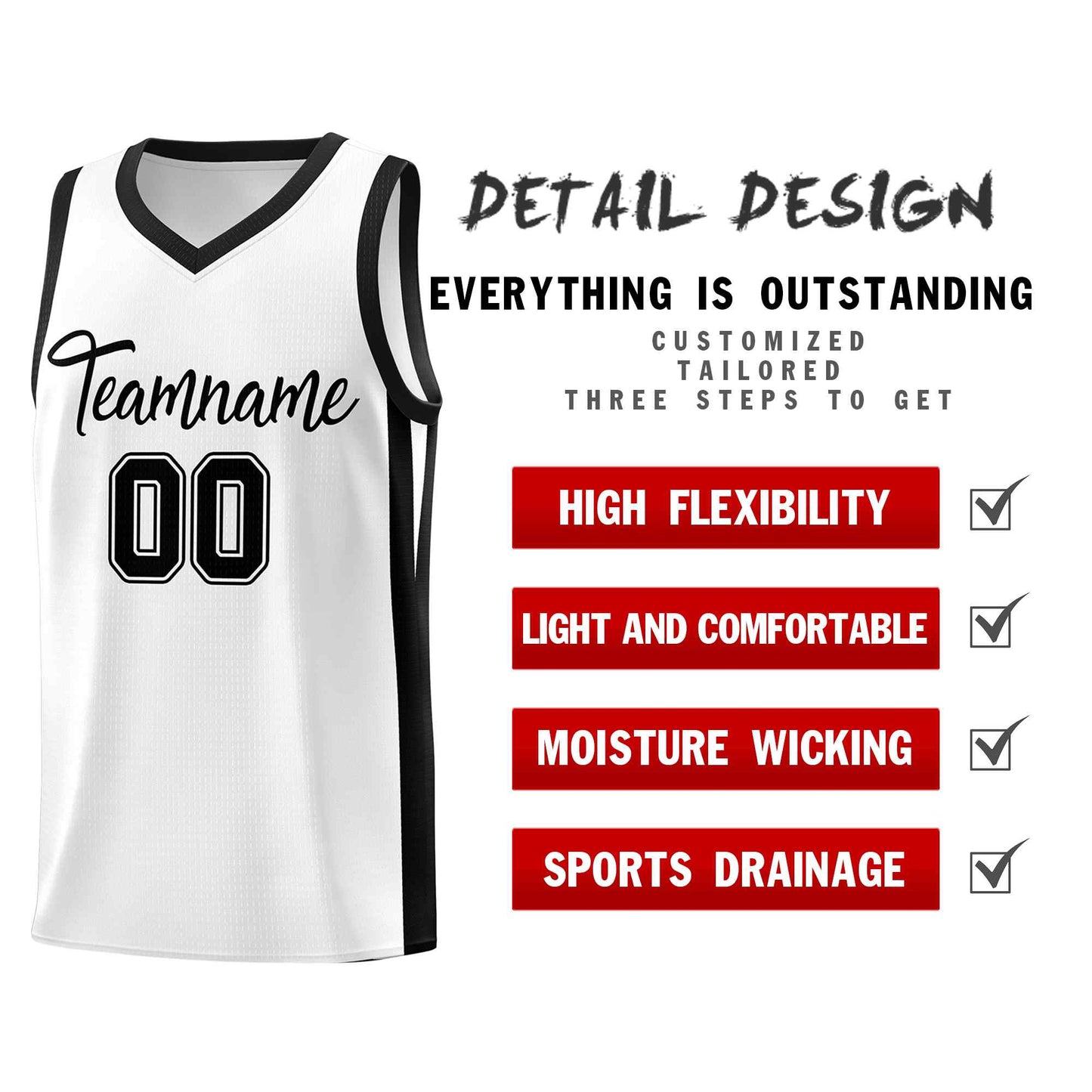 Custom White Black Classic Sets Sports Uniform Basketball Jersey Limited