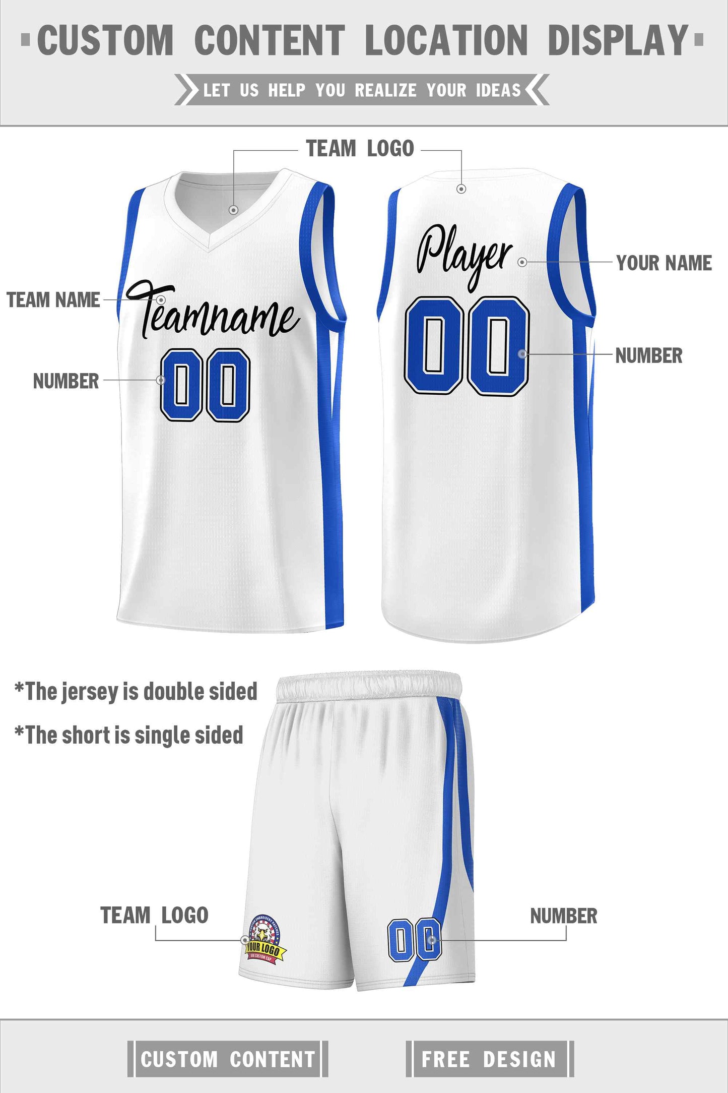 Custom White Black Classic Sets Sports Uniform Basketball Jersey Limited